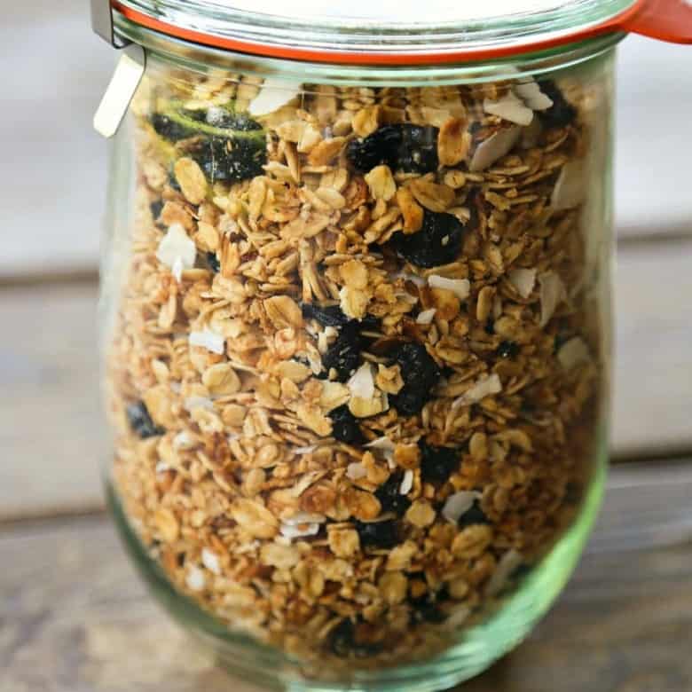 Easy as can be, Slow-Cooker Blueberry Coconut Vanilla Granola doesn't heat up the kitchen.