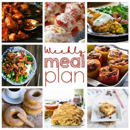 Easy Meal Plan Week 5: 6 main dishes and 2 desserts from 8 top bloggers | foodiewithfamily.com