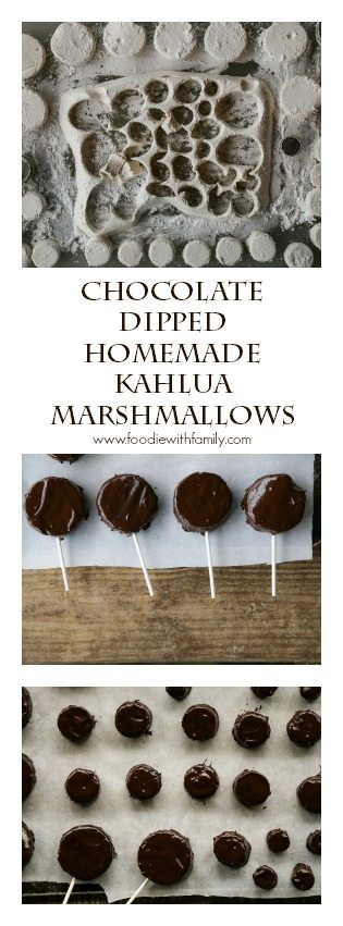 Chocolate Dipped Homemade Kahlua Marshmallows from foodiewithfamily.com