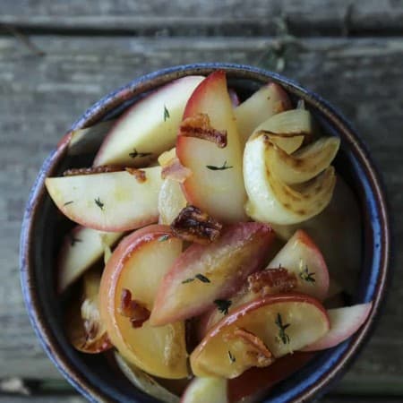 Bacon Fried Apples and Onions