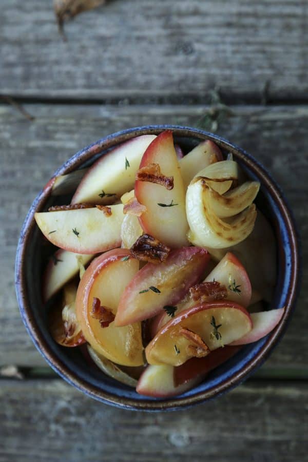 Bacon Fried Apples and Onions