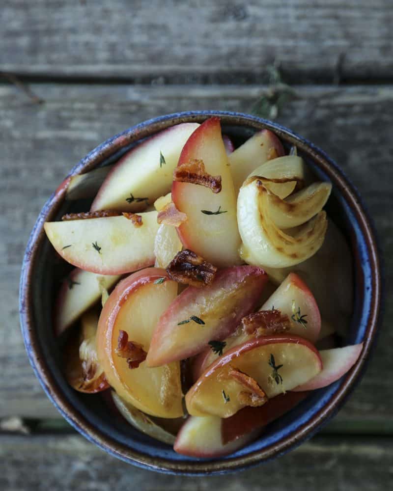Bacon Fried Apples and Onions