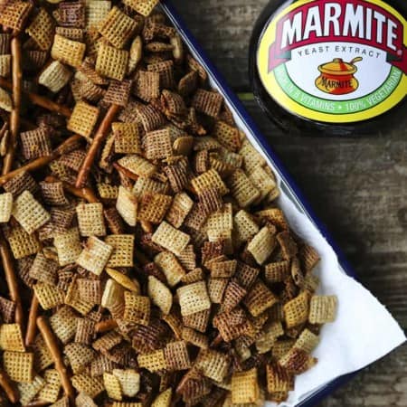 Marmite Chex Mix tastes like Worcester Sauce Twiglets! from foodiewithfamily.com