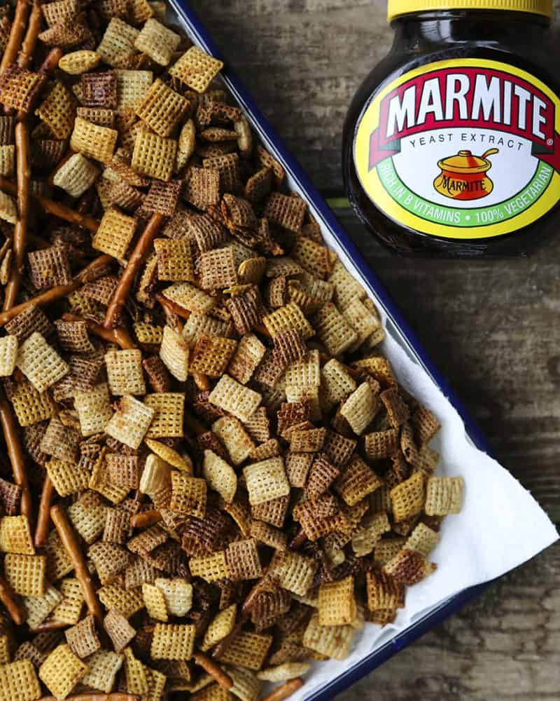 Marmite Chex Mix tastes like Worcester Sauce Twiglets! from foodiewithfamily.com