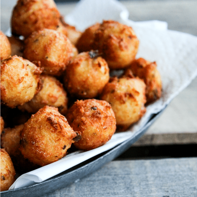 Cheesy, deep-fried Jalapeno Potato Poppers produced in partnership with the US Potato Board