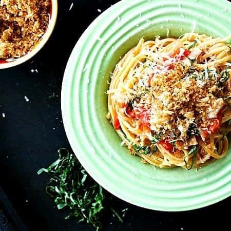 One Pot Lightened Up Chicken Parmesan Pasta from foodiewithfamily.com