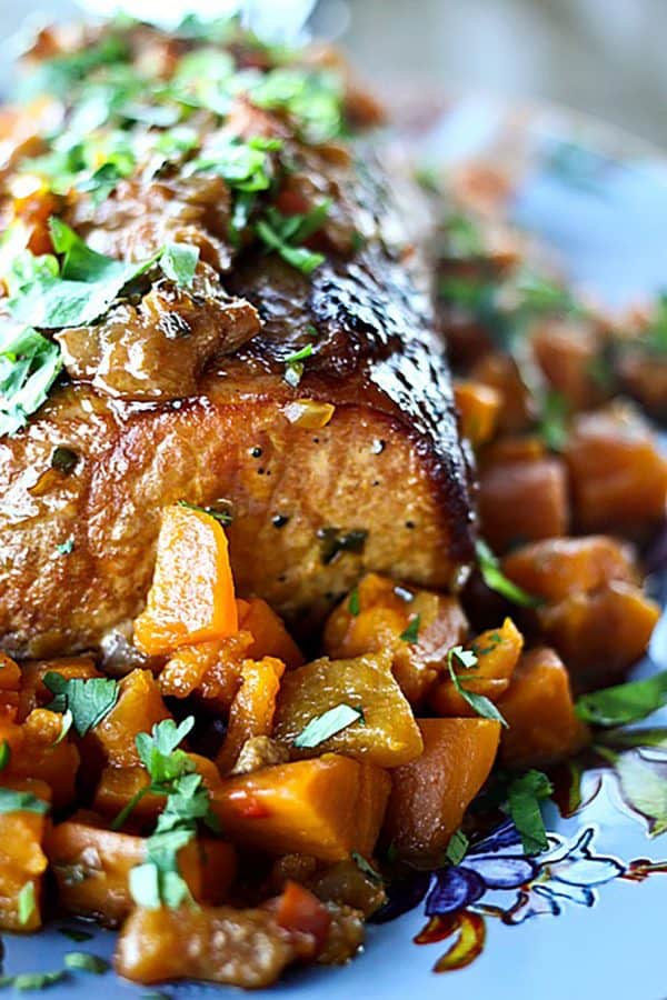 Slow Cooker Peach Salsa Pork Roast from foodiewithfamily.com