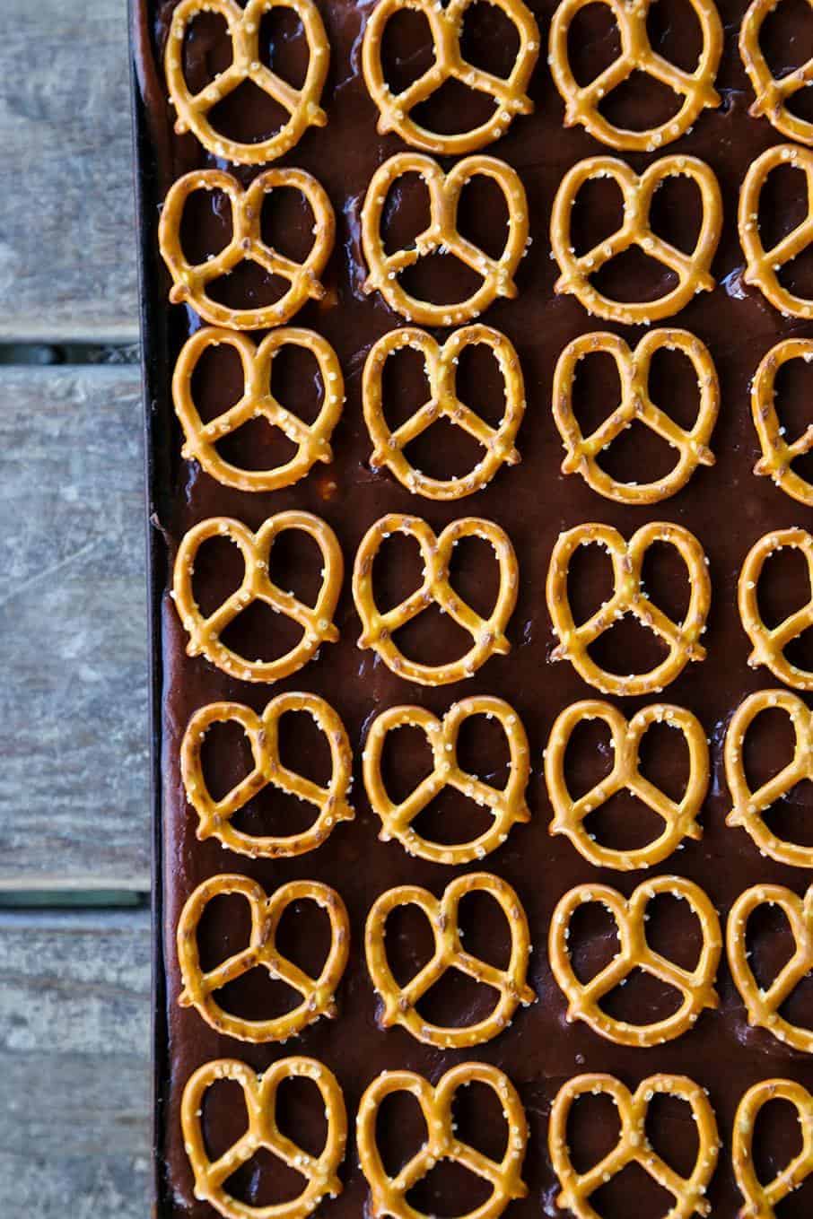 Chocolate Pretzel Sheet Cake - Foodie with Family Chocolate Pretzel Sheet Cake - Foodie with Family