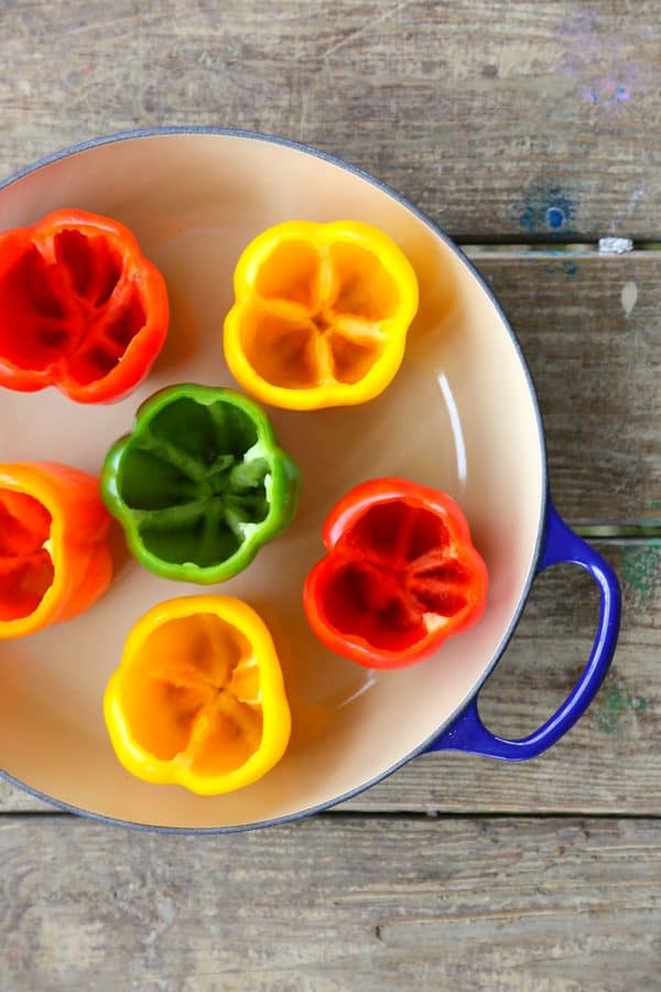 Lightened Up Greek Style Stuffed Peppers from foodiewithfamily.com