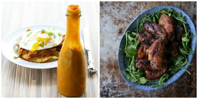 Caribbean Heat Hot Sauce and Sticky Jerk Chicken Wings from Not Your Mama's Canning Book by Rebecca Lindamood aka Foodie with Family