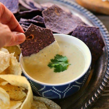 The Ultimate Queso Blanco Dip from foodiewithfamily.com #IAmDeliAmerican #Client