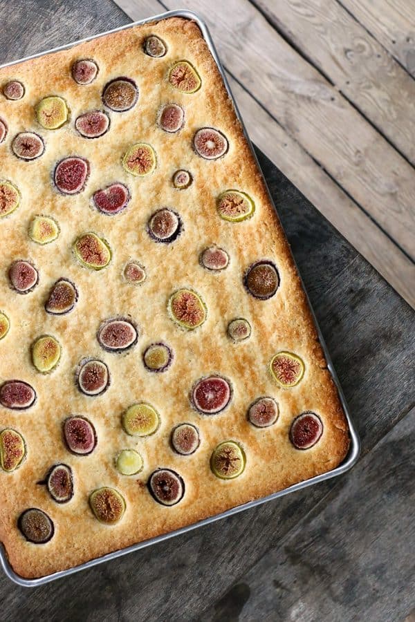 Simple buttery, vanilla Fig and Honey Snack Cake celebrates the brief glory of fresh figs!