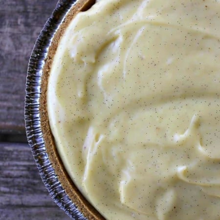 Homemade Banana Cream Pie with real bananas and homemade vanilla bean custard.