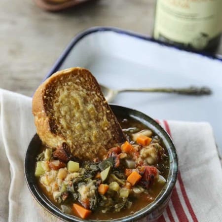 Ribollita Tuscan Vegetable Bean Soup foodiewithfamily.com