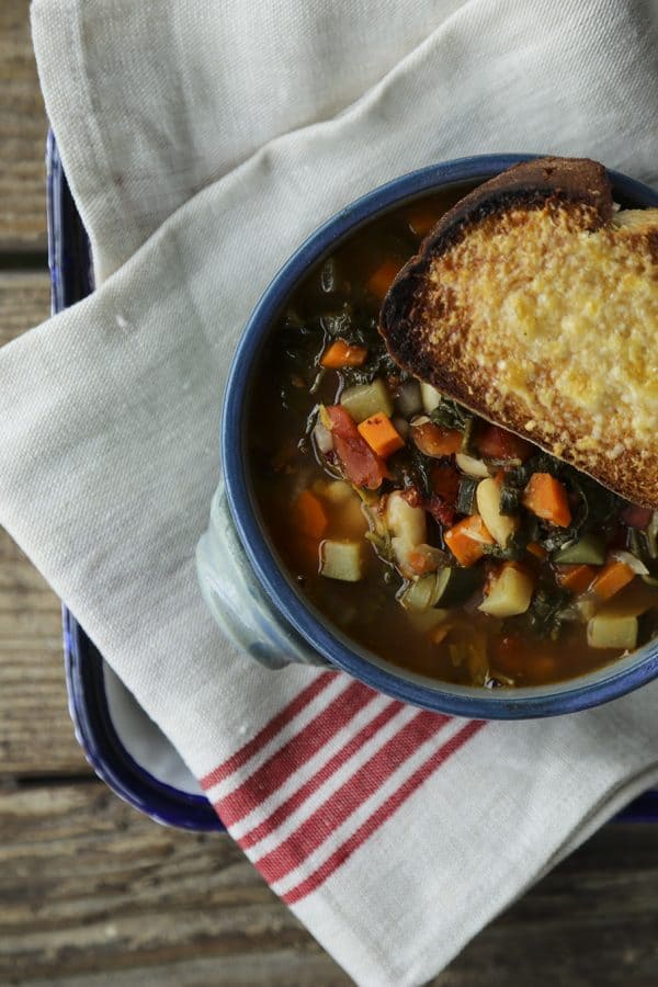 Ribollita Tuscan Vegetable Bean Soup foodiewithfamily.com