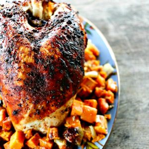 Cranberry Dry Rubbed 1-Pot Roast Turkey Breast Dinner with Sweet Potatoes