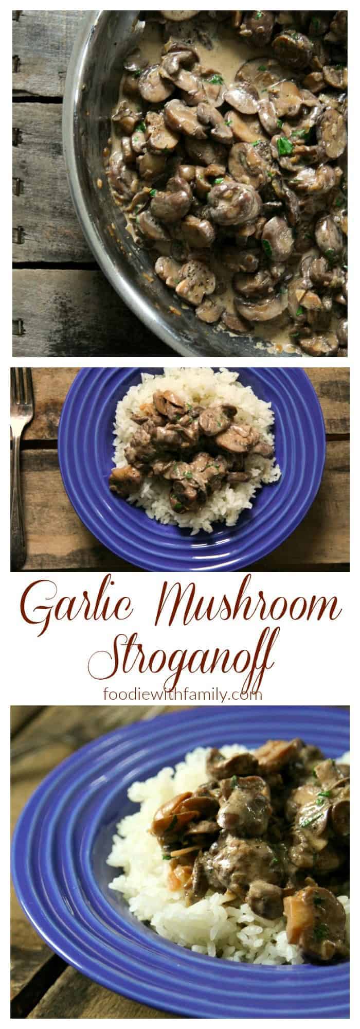 Garlic Mushroom Stroganoff is creamy, hearty, and full of umami, but won't weigh you down. Enjoy this as a vegetarian main dish, or serve with roasted beef, ham, or venison.