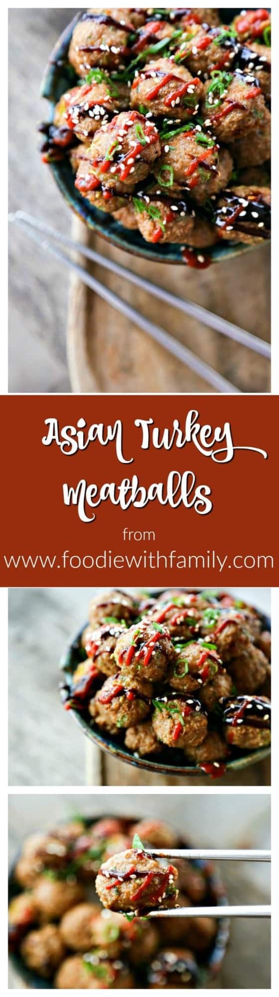 Fragrant, flavourful, ginger and hoisin flavoured baked Asian Turkey Meatballs from foodiewithfamily.com. Make a big batch to eat now and freeze for later!