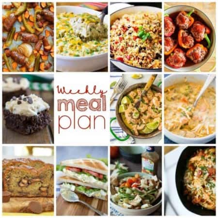 Easy Meal Plan Week 85- 11 Great Bloggers bringing you a week's worth of main dishes, side dishes, and desserts!