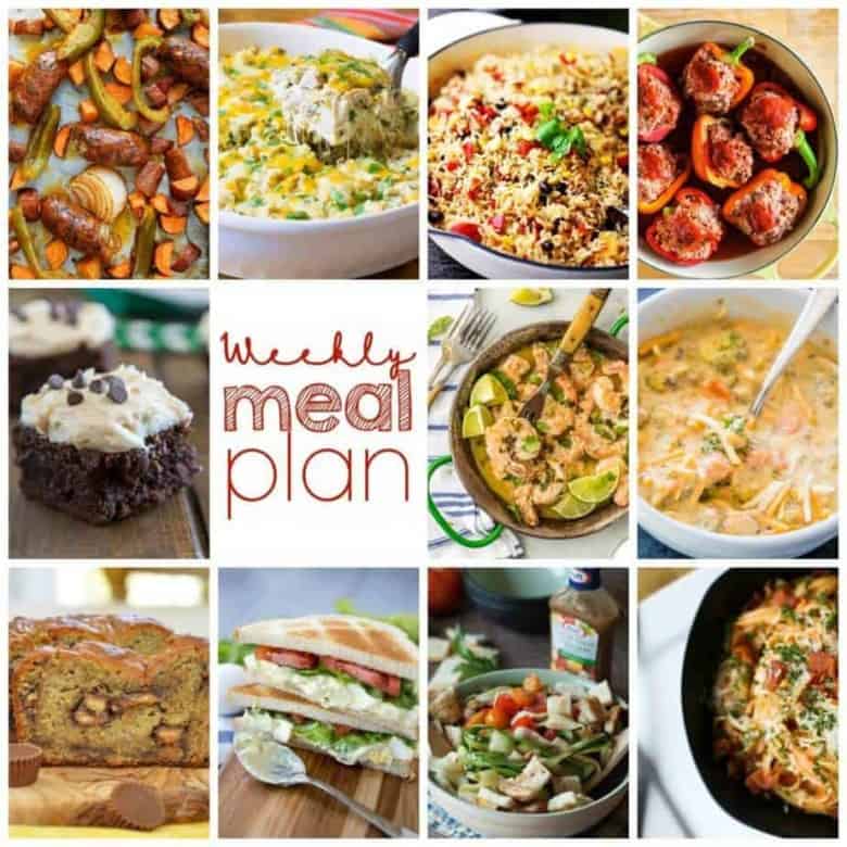 Easy Meal Plan Week 85- 11 Great Bloggers bringing you a week's worth of main dishes, side dishes, and desserts!