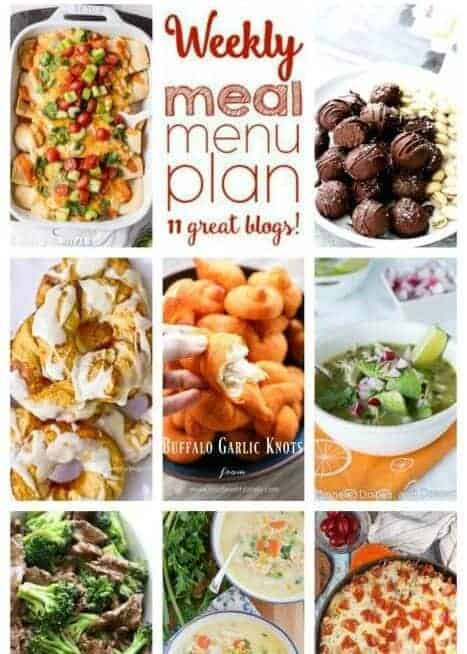 Easy Meal Plan Week 83 with 11 great bloggers bringing you a week's worth of main dishes, side dishes, and desserts!