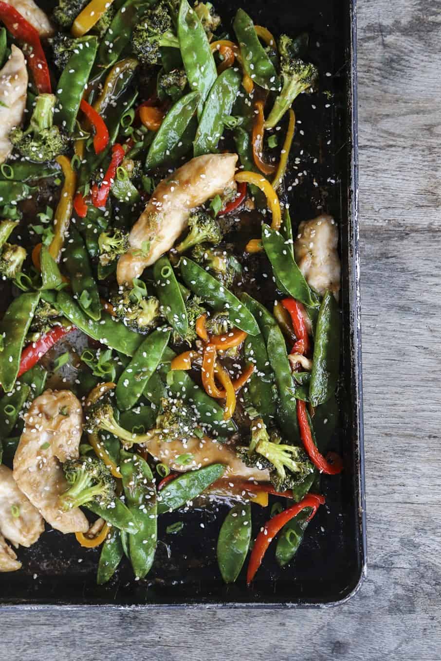 Asian Chicken Stir Fry Sheet Pan Meal Foodie With Family