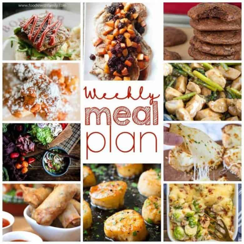 Easy Meal Plan Week 93- 11 great bloggers bringing you a week's worth of recipes including main dishes, side dishes, and desserts!