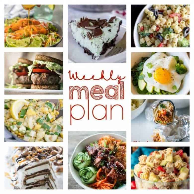 Easy Meal Plan Week 96- 11 top food bloggers bringing you a week's worth of main dishes, side dishes, and desserts.