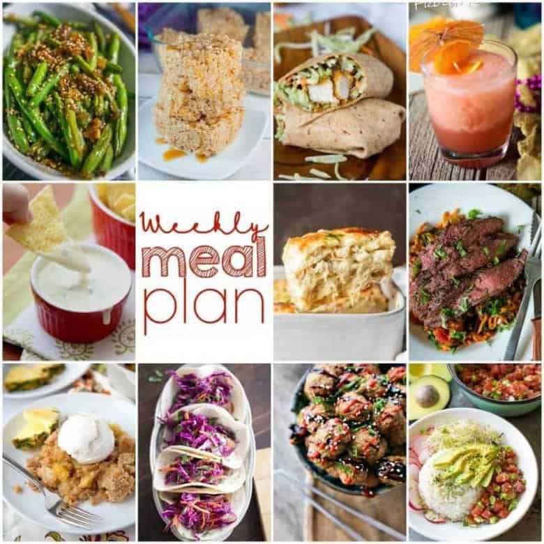 Easy Meal Plan Week 99- 10 great bloggers bringing you a week's worth of main dishes, side dishes, and desserts!