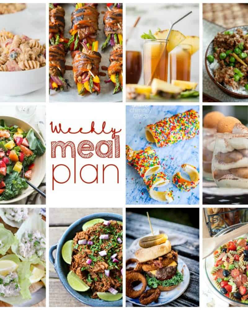 Easy Meal Plan Week 103- 10 top bloggers bringing you a week's worth of main dishes, side dishes, and desserts!