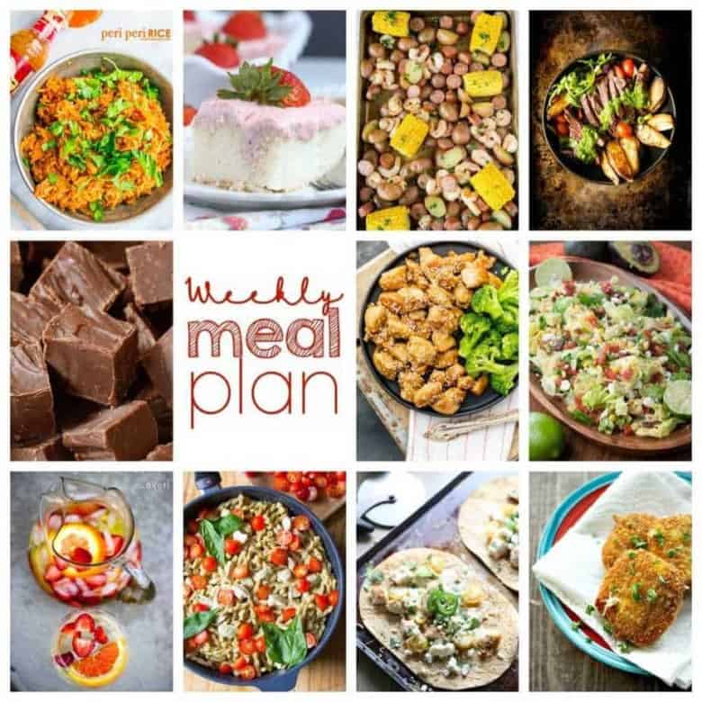 Easy Meal Plan Week 100: 10 top bloggers bringing you a week's worth of excellent main dishes, side dishes, desserts, and drinks!