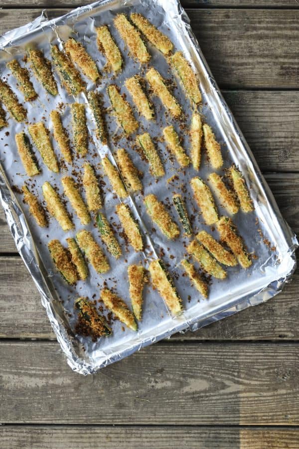 Crispy, crunchy, and absoluely habit-forming in the best possible way; Crispy Baked Parmesan Zucchini Fries.