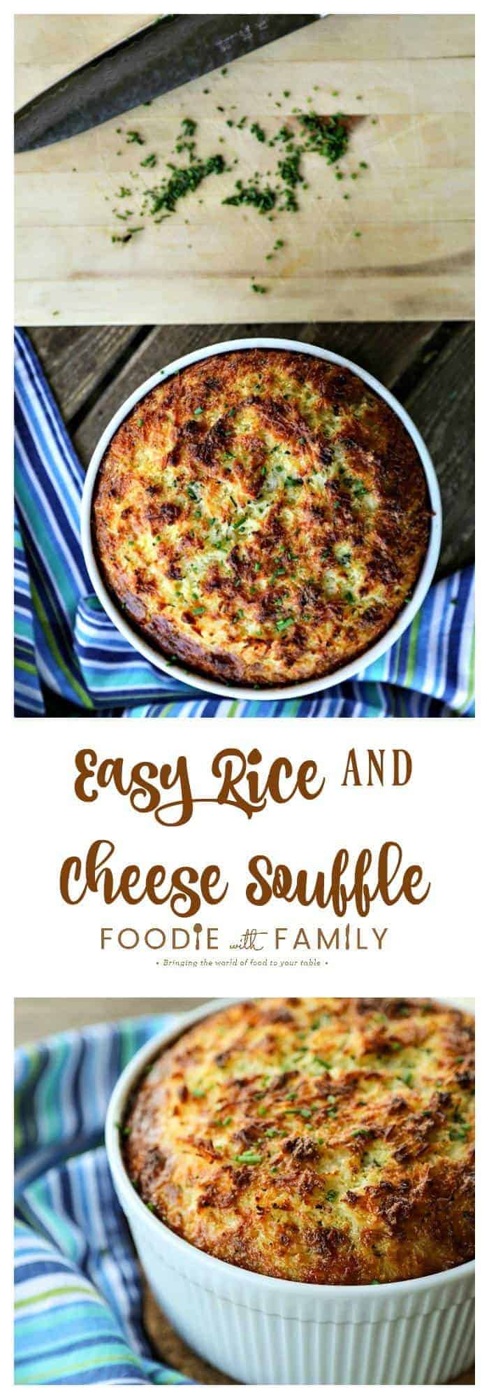 Easy Rice and Cheese Souffle is a delicious, comforting, quick, and frugal dinner when accompanied by a green salad!