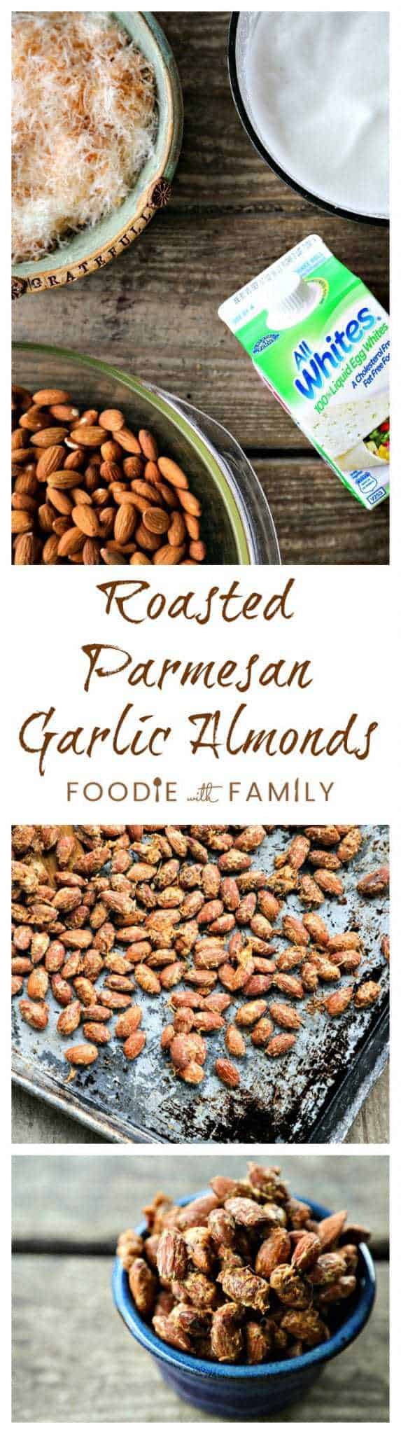 Roasted Parmesan Garlic Almonds: Super savoury, crunchy, crave-worthy, and nutritious to boot. That sounds like the perfect snack food to me!