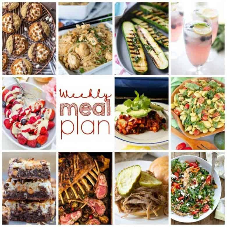 Easy Meal Plan Week 108- 10 great bloggers bringing you a week's worth of main dishes, side dishes, beverages, and desserts.