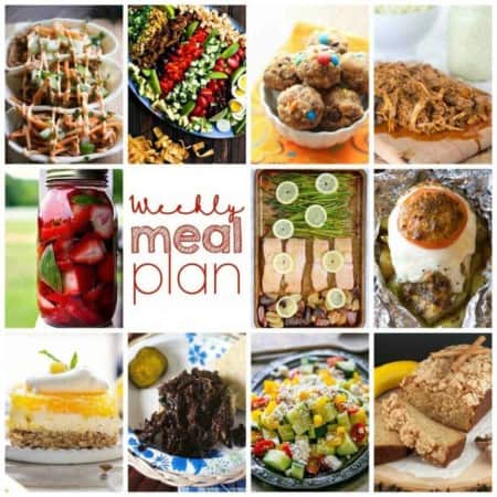 Easy Meal Plan Week 109- 10 great bloggers bringing you a week's worth of main dishes, side dishes, beverages, and desserts.