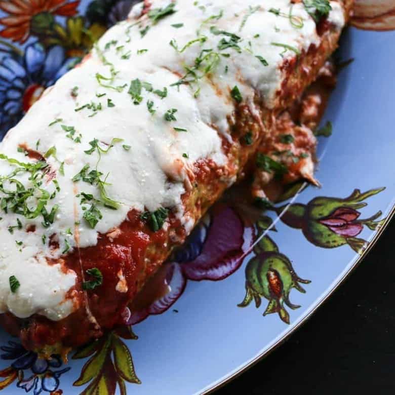 Chicken Parmesan Meatloaf from The Weeknight Dinner Cookbook on foodiewithfamily