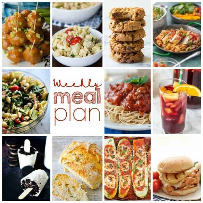 Easy Meal Plan Week 112- 10 Top Food Bloggers bring you a week's worth of main dishes, side dishes, beverages, and desserts!