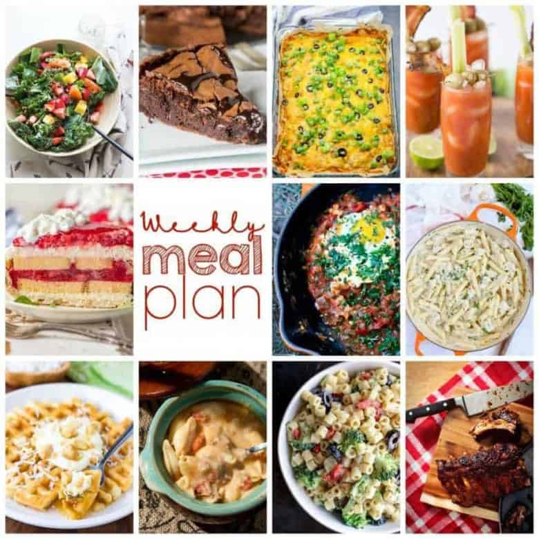 Easy Meal Plan Week 115- 10 great bloggers bringing you a week's worth of main dishes, side dishes, beverages, and desserts!