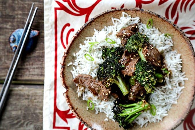 Easy Spicy Broccoli Beef is the simplest garlicky, gingery fabulous weeknight dinner!