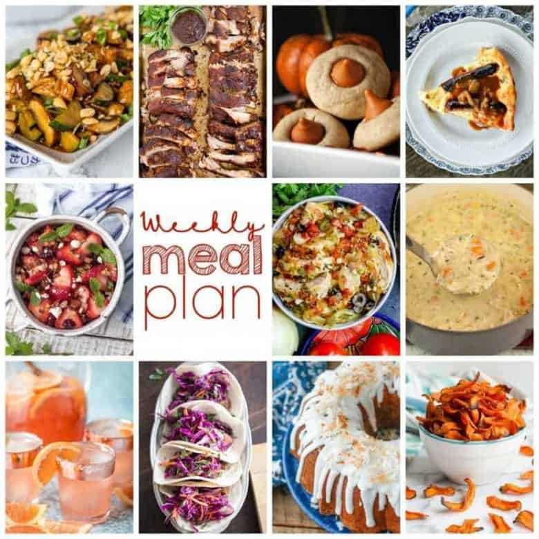 Easy Meal Plan Week 114- 10 great bloggers bringing you a week's worth of main dishes, side dishes, beverages, and desserts!
