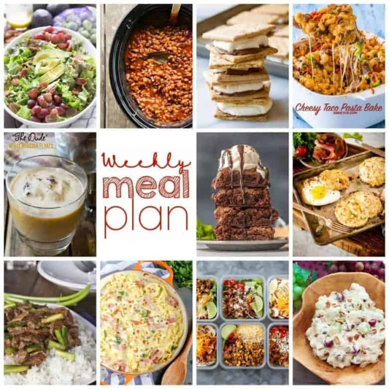 Easy Meal Plan Week 117- 10 great bloggers bringing you an entire week's worth of main dishes, side dishes, beverages, and desserts!