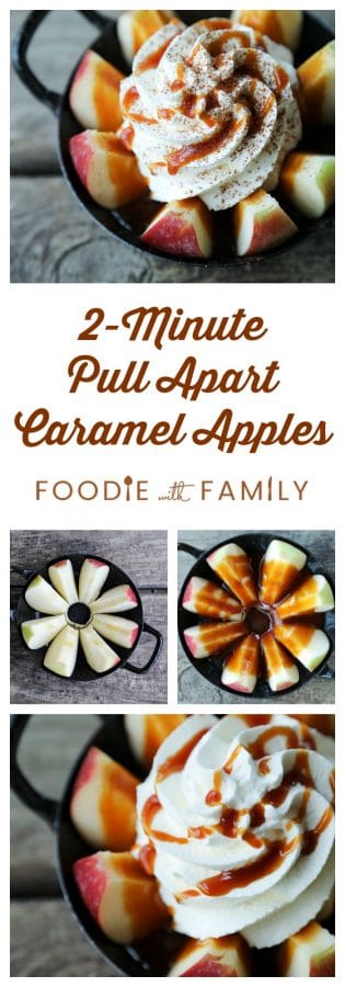 2 Minute Pull Apart Caramel Apples inspired by a visit to a real Christmas Tree Farm: Stokoe Farms in Scottsville, NY.