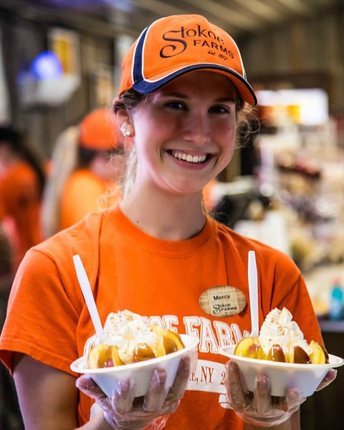 2-Minute Pull Apart Caramel Apples inspired by a visit to a real Christmas Tree Farm: Stokoe Farms in Scottsville, NY.