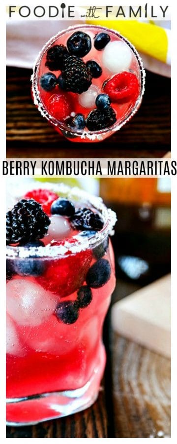 Tart and sweet, refreshing berry Kombucha stands in for most of the lime juice in this modern twist on the classic Margarita; Berry Kombucha Margaritas. With or without the traditional salted rim, you'll reach for this on hot days all summer long!