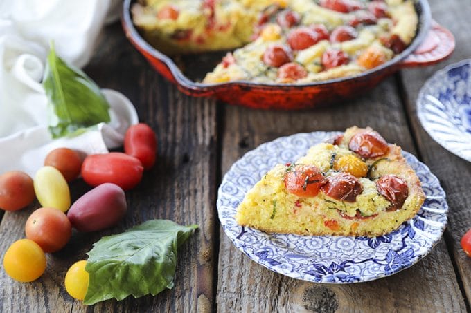 Not all cakes need to be sweet! This Savoury Parmesan Basil Tomato Cake is delicious and wonderfully memorable. You'll crave this all summer long!