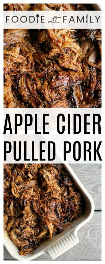 Slow-Cooker Apple Cider Pulled Pork is succulent, tender, delicious, and oh-so-easy to make in your slow-cooker.