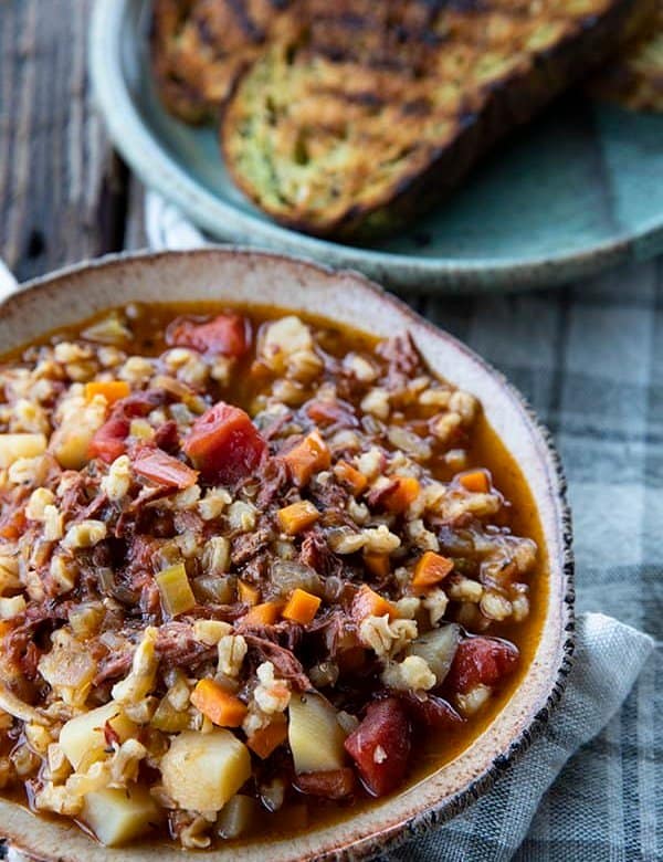 Slow Cooker Beef Barley Soup is hearty and comforting, easy to make, and incredibly delicious! It's absolutely bursting with tender beef, good-for-you vegetables, and flavourful, plump barley.