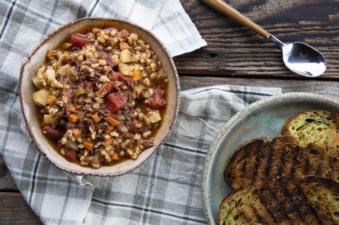 Slow Cooker Beef Barley Soup is hearty and comforting, easy to make, and incredibly delicious! It's absolutely bursting with tender beef, good-for-you vegetables, and flavourful, plump barley.