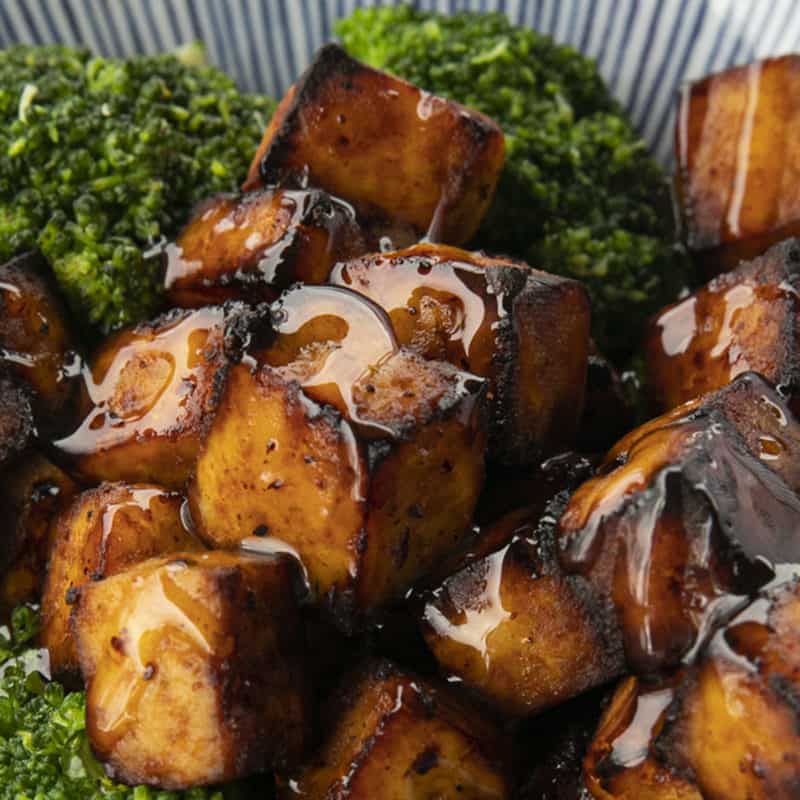 Air Fryer Tofu Honey Sriracha Crispy Tofu Foodie With Family